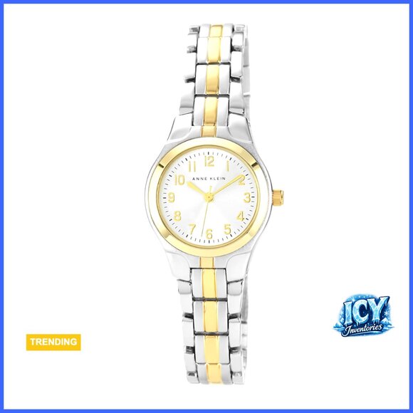 Mineral Crystal Lens Two-Tone Adjustable Link Bracelet Watch display picture 3